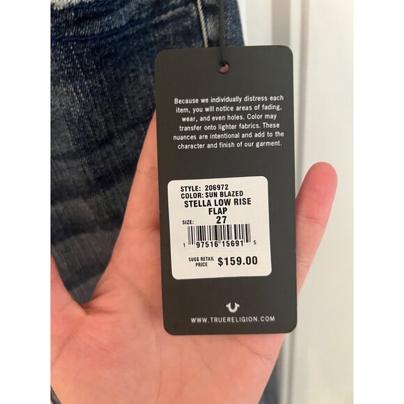 True Religion‎ Women's Stella Low Rise Skinny Jeans Sun Blazed Wash Size 27 NWT - Picture 3 of 4